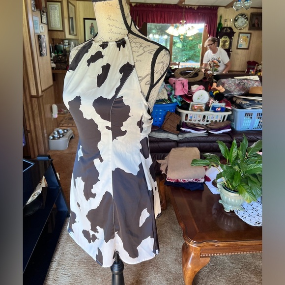 Urban Outfitters Shae Halter Slip Dress Cow Print Women’s Small. - Picture 5 of 16